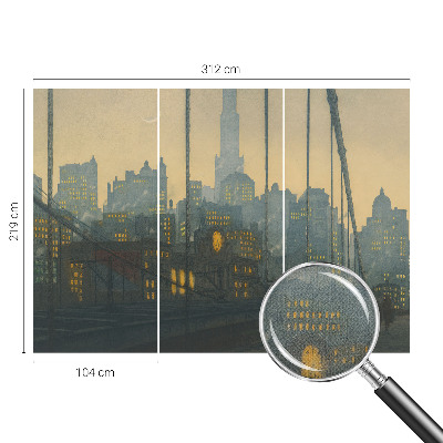 3D fototapeta z motivom večerne panorame