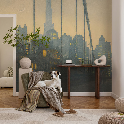 3D fototapeta z motivom večerne panorame