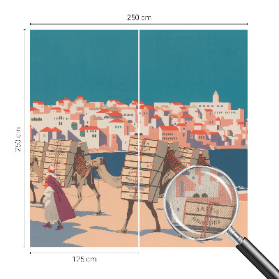 Samolepilna fototapeta za spalnico Karavana kamel