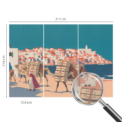 Samolepilna fototapeta za spalnico Karavana kamel