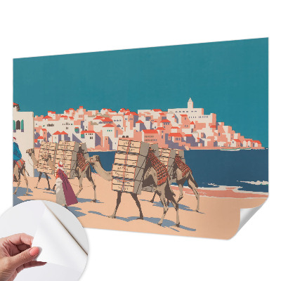 Samolepilna fototapeta za spalnico Karavana kamel