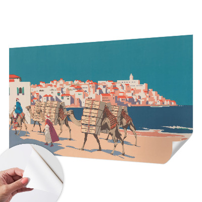 Samolepilna fototapeta za spalnico Karavana kamel