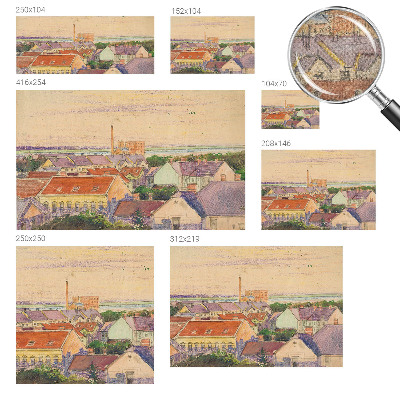 3D fototapeta z motivom mestnih streh