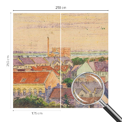 3D fototapeta z motivom mestnih streh