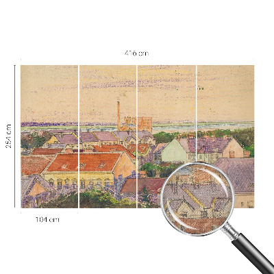 3D fototapeta z motivom mestnih streh