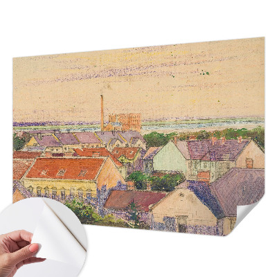 3D fototapeta z motivom mestnih streh