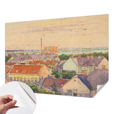 3D fototapeta z motivom mestnih streh