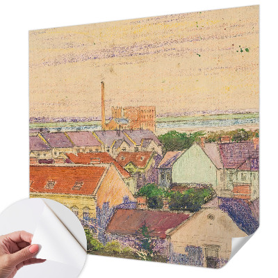 3D fototapeta z motivom mestnih streh