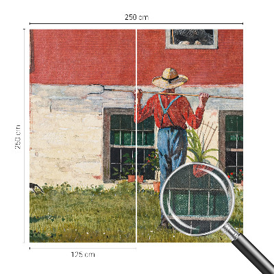 Samolepilna fototapeta za spalnico z motivom vaškega prizora
