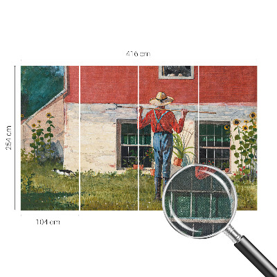 Samolepilna fototapeta za spalnico z motivom vaškega prizora