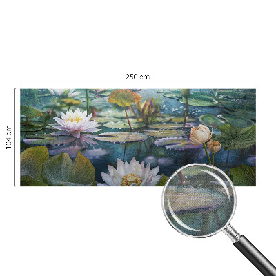 Samolepilna fototapeta za spalnico z motivom rož v ribniku