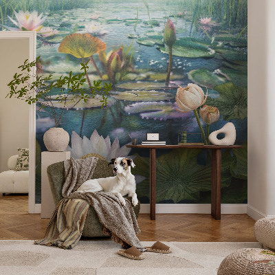 Samolepilna fototapeta za spalnico Rože v ribniku