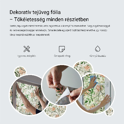 Mlečna folija za okna vitraž Modre poteze