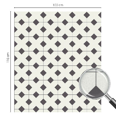 Mlečna folija za okna vitraž Črno-beli diamanti