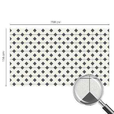 Mlečna folija za okna vitraž Črno-beli diamanti