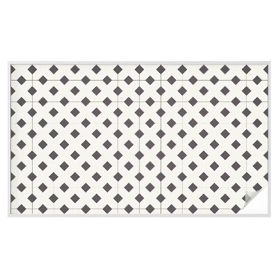 Mlečna folija za okna vitraž Črno-beli diamanti