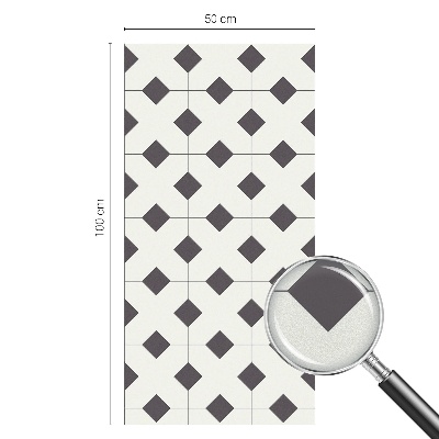 Mlečna folija za okna vitraž Črno-beli diamanti