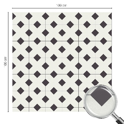 Mlečna folija za okna vitraž Črno-beli diamanti