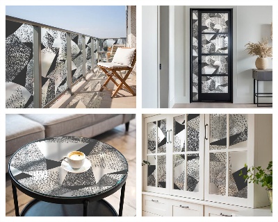 Dekorativna folija za steklo vitraž Geometrijske figure