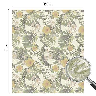 Mlečna folija za okna vitraž Tropska tema