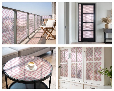 Dekorativna folija za steklo vitraž Rožnati cikcaki