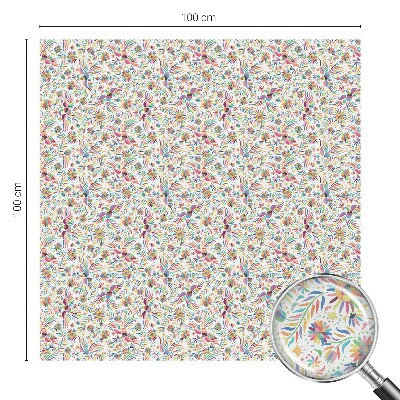 Okenska folija vitraž za zasebnost Barvita eksotika