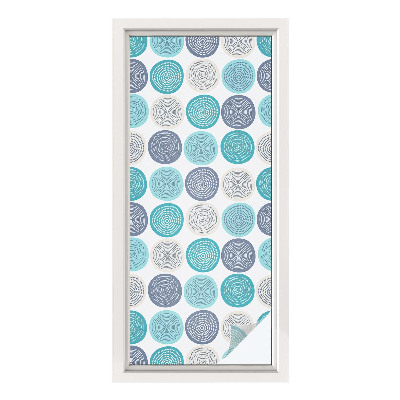 Okenska folija vitraž za zasebnost Geometrijski krogi