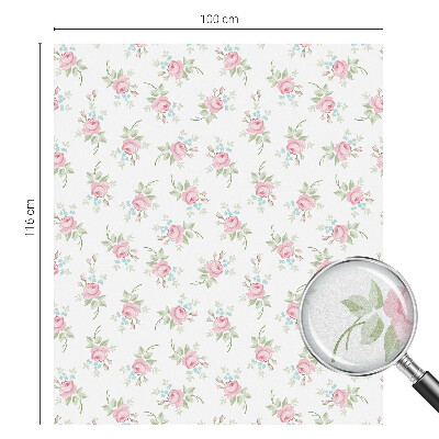 Mlečna folija za okna vitraž Romantične vrtnice