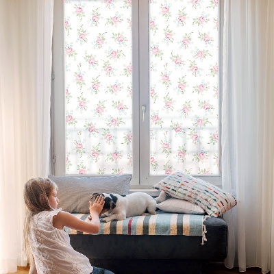 Mlečna folija za okna vitraž Romantične vrtnice