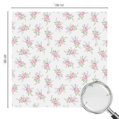 Mlečna folija za okna vitraž Romantične vrtnice