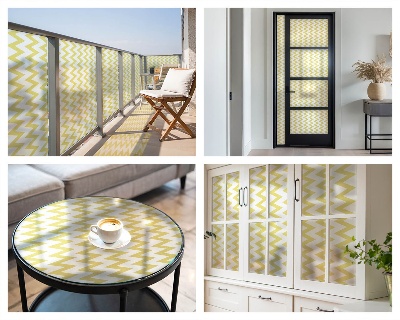 Folija za okna proti soncu Rumeni cikcaki