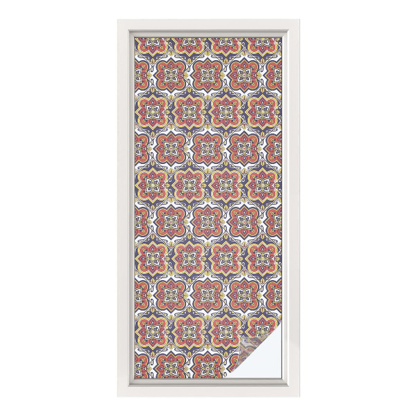 Mlečna folija za okna vitraž Cvetlični ornament