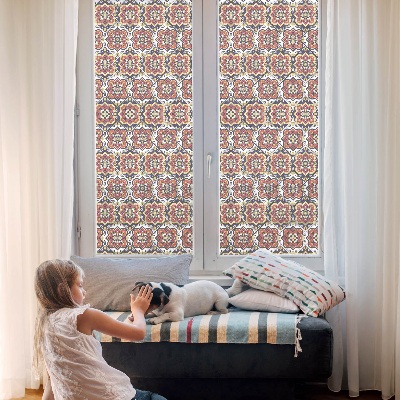 Mlečna folija za okna vitraž Cvetlični ornament