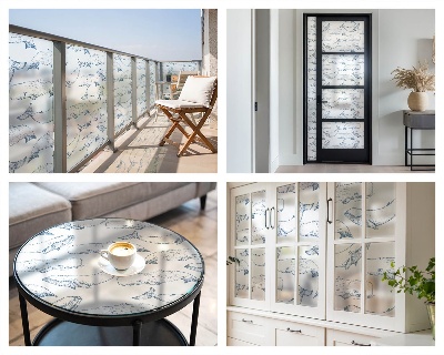 Mlečna folija za okna vitraž Morski navdihi