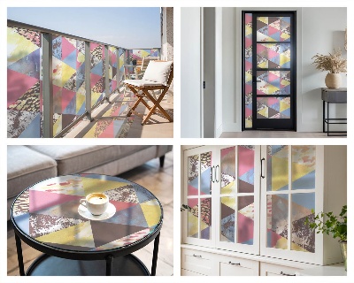 Okenska folija za zaščito pred pogledi Barviti trikotniki