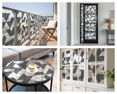 Dekorativna folija za steklo vitraž Geometrijske iluzije