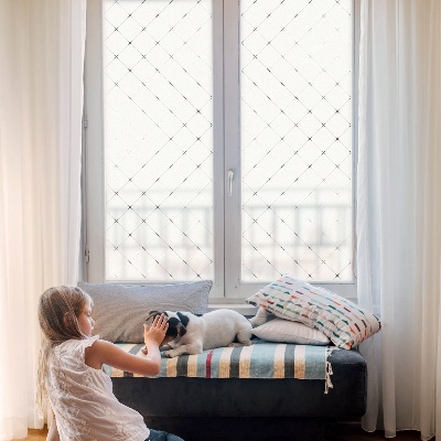 Okenska folija za zaščito pred pogledi Geometrijska mreža