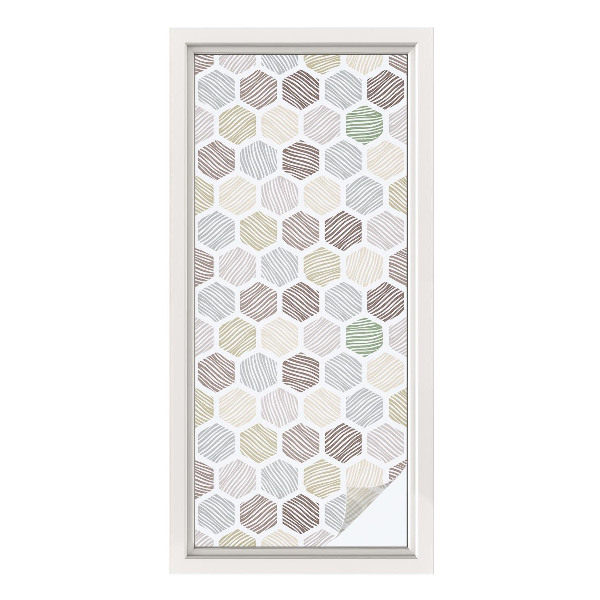 Mlečna folija za okna vitraž Geometrijski valovi