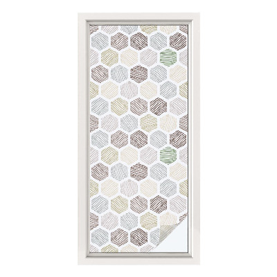 Mlečna folija za okna vitraž Geometrijski valovi