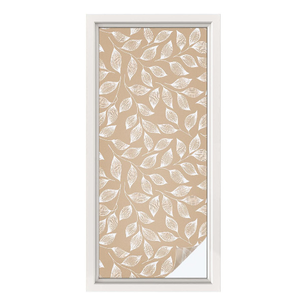 Okenska folija vitraž za zasebnost Listi narave