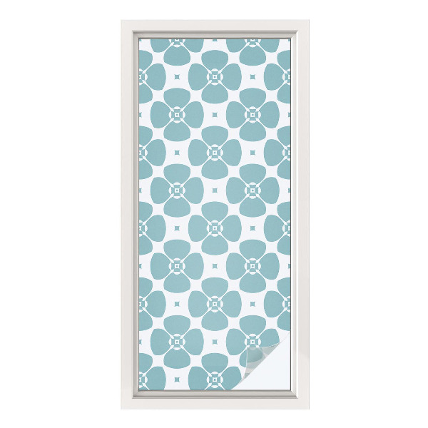 Okenska folija vitraž za zasebnost Cvetlična simetrija