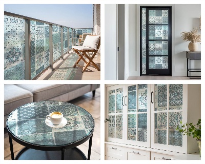 Dekorativna folija za steklo vitraž Boho ploščice