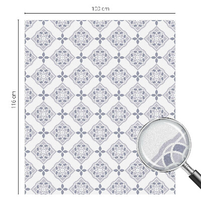 Okenska folija vitraž za zasebnost Cvetlični rombi