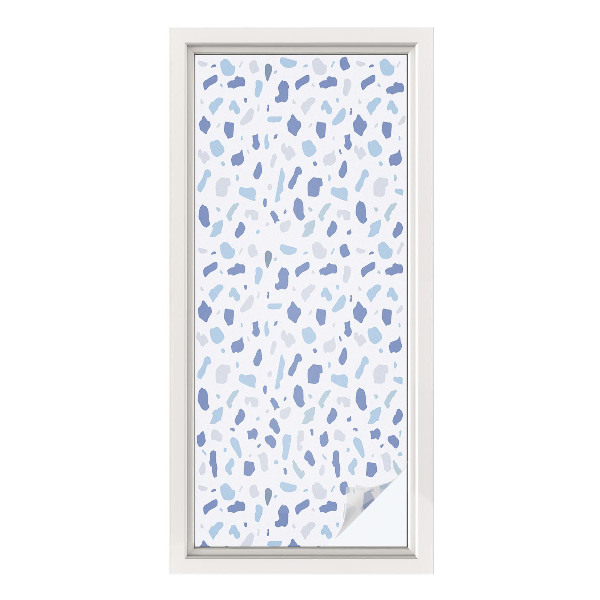 Okenska folija vitraž za zasebnost Modri vzorci