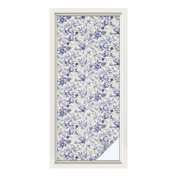 Okenska folija vitraž za zasebnost Cvetlična simetrija