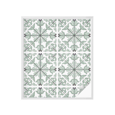 Mlečna folija za okna vitraž Rastlinski vzorec