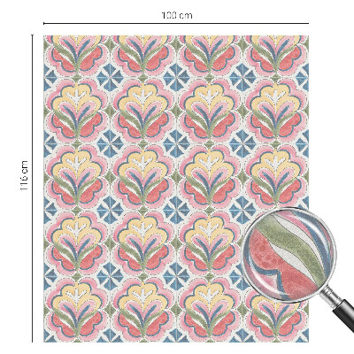 Mlečna folija za okna vitraž Cvetlični vzorci