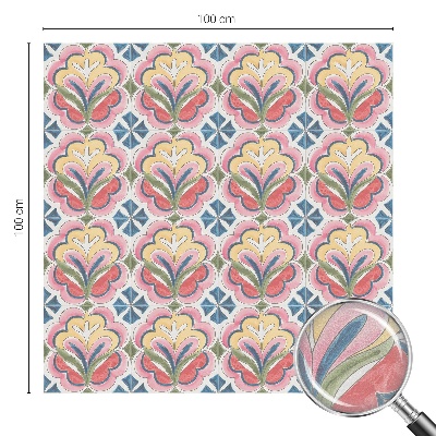 Mlečna folija za okna vitraž Cvetlični vzorci