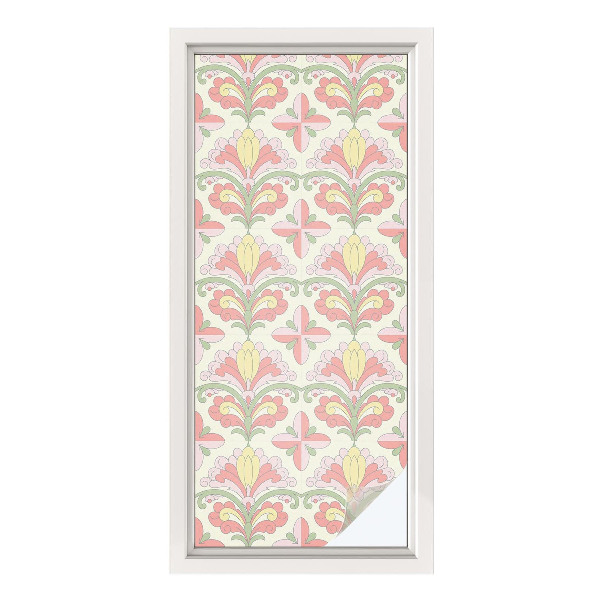 Okenska folija vitraž za zasebnost Eleganca rastlin