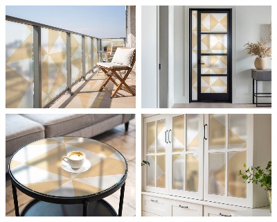 Dekorativna folija za steklo vitraž Geometrijski trikotniki